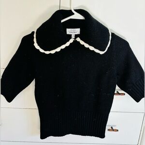 French girl wool sweater with collar - new without tags